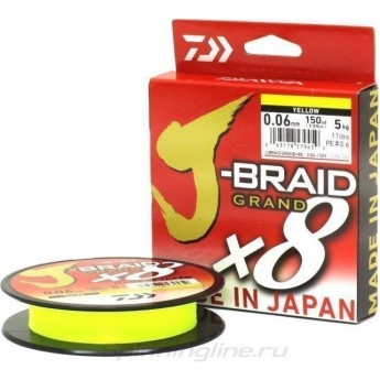 Шнур DAIWA J-BRAID GRAND X8 135М 0,28ММ YELLOW Шнур DAIWA J-BRAID GRAND X8 135М 0,28ММ YELLOW