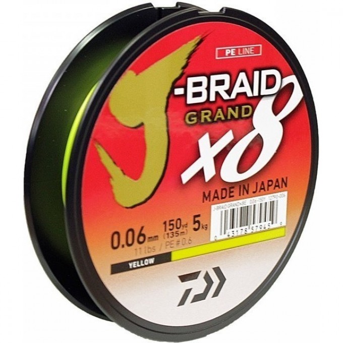 Шнур DAIWA J-BRAID GRAND X8E 135м 0,22мм IB 12796-022
