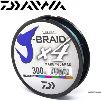 Шнур DAIWA J-Braid X4E 300м 0,10мм Multi Color