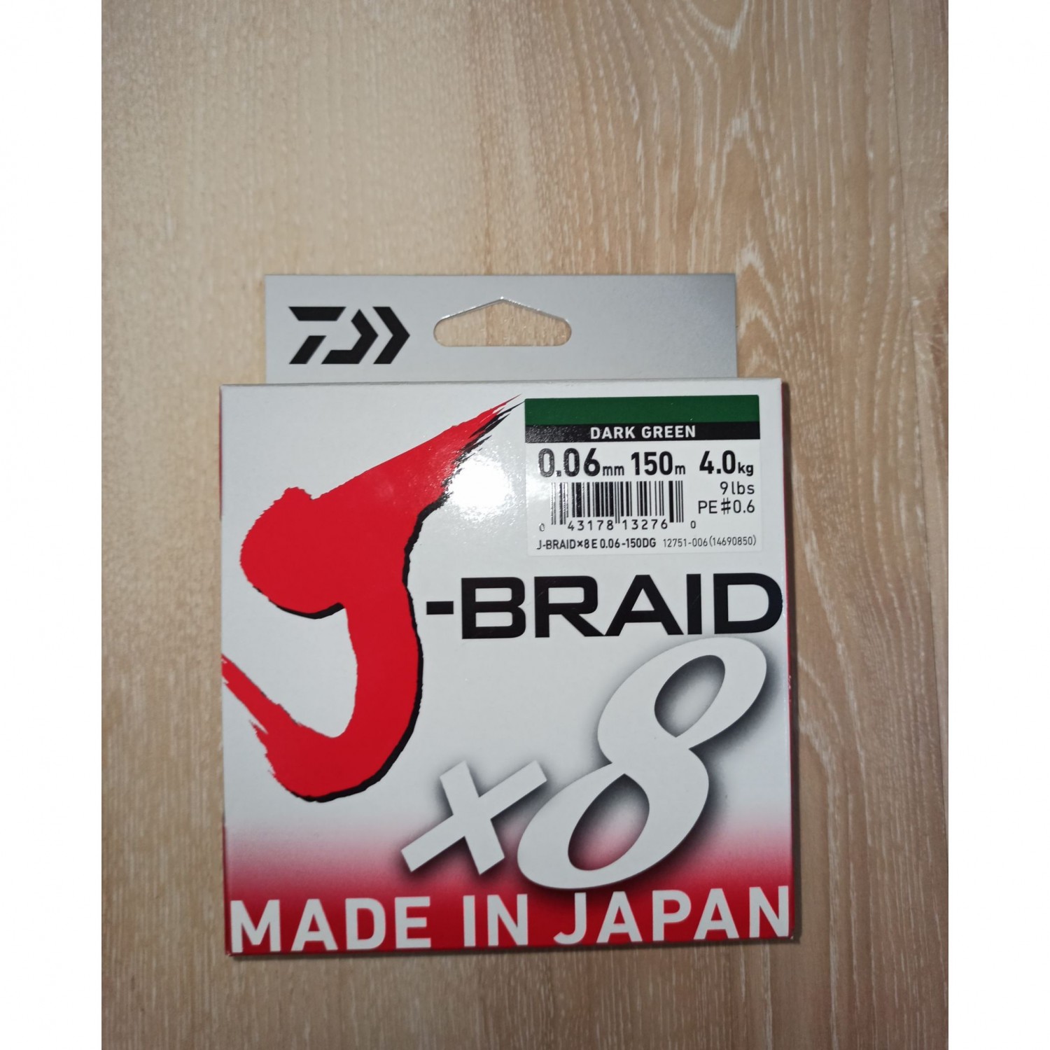 Daiwa J-Braid X8, dark green, 0.22mm, 17.0kg / 37.5lbs, 1500m